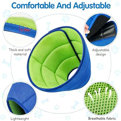 Soft Dog Cone Collar,Adjustable Comfy Cone for Dogs to Stop Licking