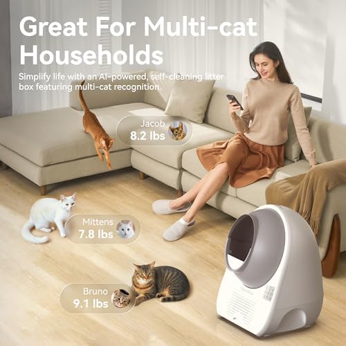 CATLINK Luxury Self Cleaning Cat Litter Box for Multiple Cats, 60 Liners