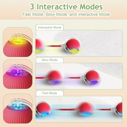 Jiexily Interactive Cat Toys Balls for Indoor Cats, 2025 New Motion Activated Cat Balls with 360° Smart Automatic Rolling Moving for Bored Kitten Pet Cats Dogs (Gray)