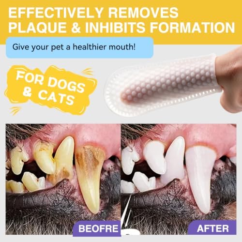 Pet Dental Finger Wipes, Hypoallergenic, Rinse-Free, Thick Dual-Textured Mouth Cleaning Wipes Effective Teeth Cleaner for Dogs & Cats(50pcs, Unscented)