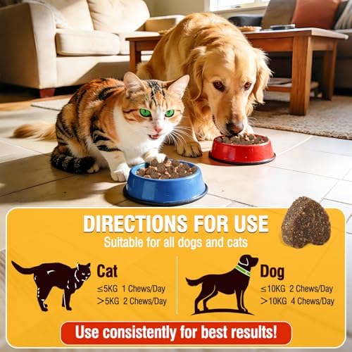 Hip & Joint Health Supplement for Dogs and Cats（150 Chews）,Contains Glucosamine, Plus Chondroitin and MSM, Supports Healthy Joints, for All Breeds and Sizes