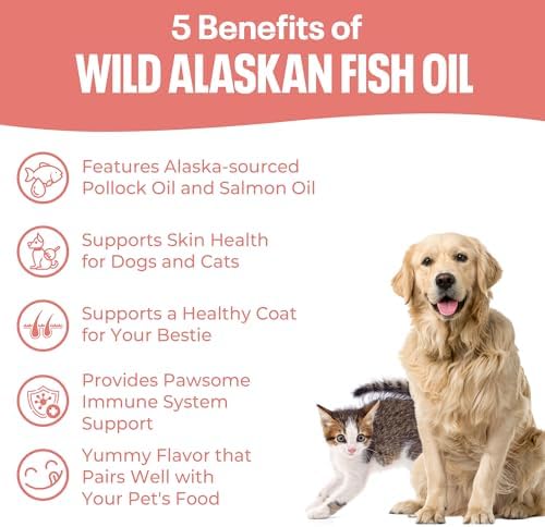 SavvyBeast Pollock & Salmon Oil for Dogs & Cats, Fish Oil, USA Made, 32 oz