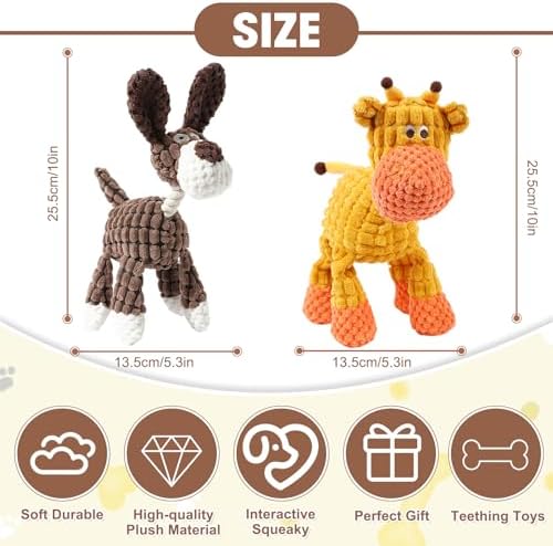 2026 New Dog Toys, Indestructible Plush Dog Toy for Aggressive Chewers,Squeaky Chew Toys for Small Medium Dogs,Dogs Squeaky Chew Toy for Indoor Pups Teething