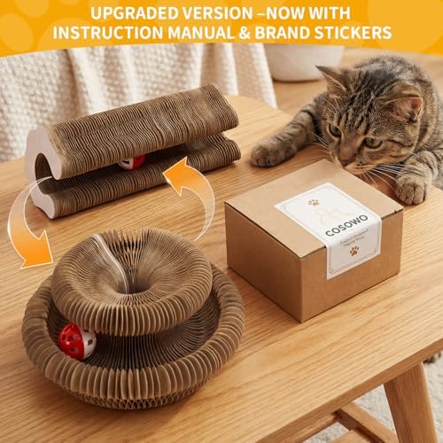 Magic Organ Cat Toy Collapsible Cardboard Cat Scratcher, 2 Pack