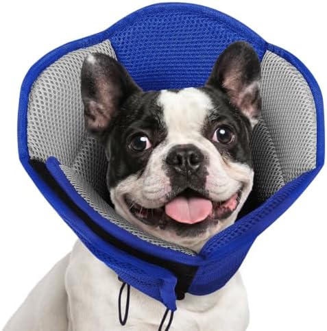 AOFITEE Dog Cone for Medium Dog Soft Cone Collar to Stop Licking Blue M