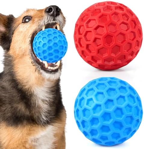 Squeaky Dog Toys for Aggressive Chewers, Indestructible Dog Balls for Aggressive Chewers, Squeaky Balls for Dogs, Interactive Toys for Large Dogs, Funny Heavy Duty Ball