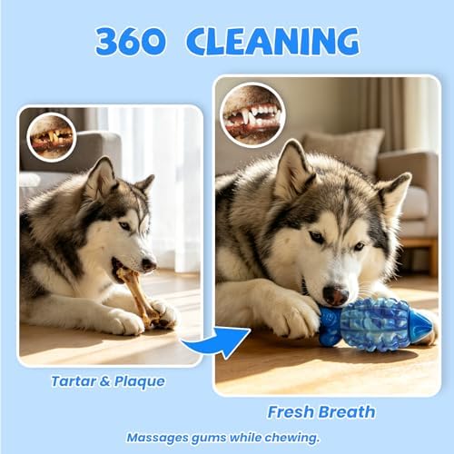 YINEYA Dog Toys for Aggressive Chewers, Tough Dog Chew Toys, Blue