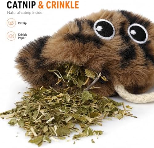 Cat Toys for Indoor Cats,Interactive Door Hanging Cat Toys Attached with Catnip/Worm/Birds/Mouse Toys for Cats/Kitten Toys(3 Pack)