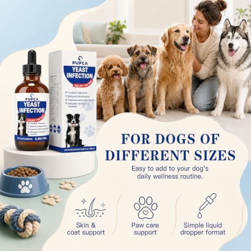 Yeast Balance Treatment Drops for Dogs, Liquid Itch Relief Supplement