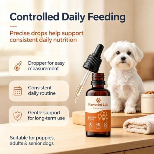 Pawprint Lab Liquid Dog Supplement, Dog Vitamins & Liquid Supplements, Immune, Hip & Joint and Mobility Support, Daily Multivitamin Formula, 2 fl oz 60 mL
