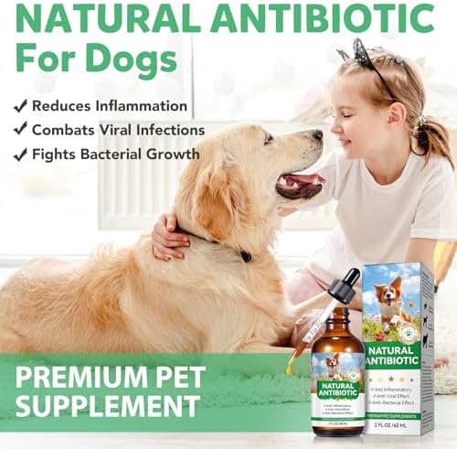 Antibiotics for Dogs, Natural Antibiotics for Dogs, Dog Antibiotics for Infection Supports Immune & Dogs Allergy Relief, Dog Multivitamin UTI Drops Natural Supplement for All Ages & Breeds-2PCS