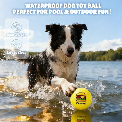 Dog Balls Tennis Balls for Dogs, Interactive Dog Toys for Aggressive Chewers, Dog Toy to Keep Them Busy, Puppy Chew Toys for Teething, Durable Dog Ball for Medium Small (Fast Food-3.0")