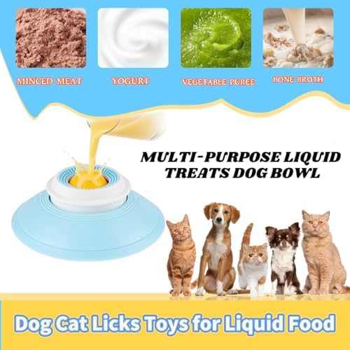 Dog Cat Licks Toys for Liquid Food, 2026 New Non-Slip Dog Lick Bowl Toys, Anxieties Relief Slow Feeder Dog Lick Ball Treat Dispenser (White Ball)