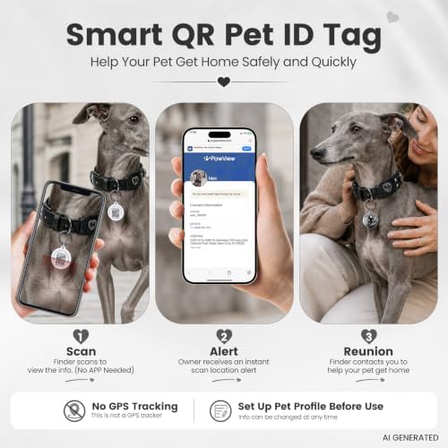 Rhinestone Dog Collar with QR ID Tag, Ostrich-Embossed, Black, S | Crystal Dog Collar with Ostrich-Embossed Texture, Adjustable Waterproof Fit and QR Scan Pet ID for Stylish Daily Wear