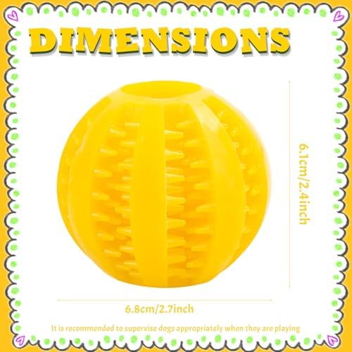 DAMAH Dog Treat Toy Ball, Interactive Tooth Cleaning Toy for Dogs, 2.8 Inch