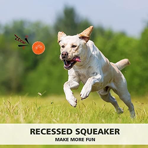 petizer 6 Pack 3.5” Squeaky Dog Toy Balls, Floating Pool Balls, Spiky Dog Balls, Durable Interactive Fetch Toys for Puppy, Dog Chew Toys for Teething (3.5", Medium/Large)