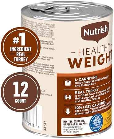 Nutrish Healthy Weight Wet Dog Food Paté,13 oz. Can, 12 Pack (Rachael Ray)