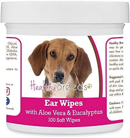 Healthy Breeds Harrier Ear Cleaning Wipes with Aloe & Eucalyptus for Dogs 100 Count