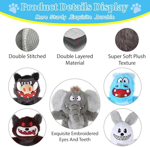 No Stuffing Squeaky Dog Toys Soft Plush for Small Medium Large Breed