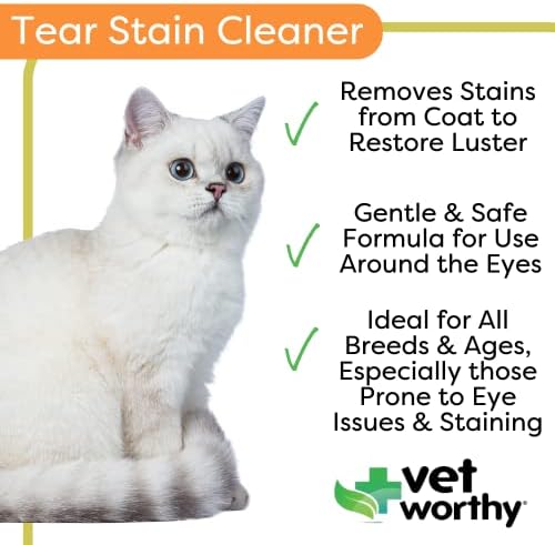 Vet Worthy Tear Stain Cleaner for Cats (4 oz)