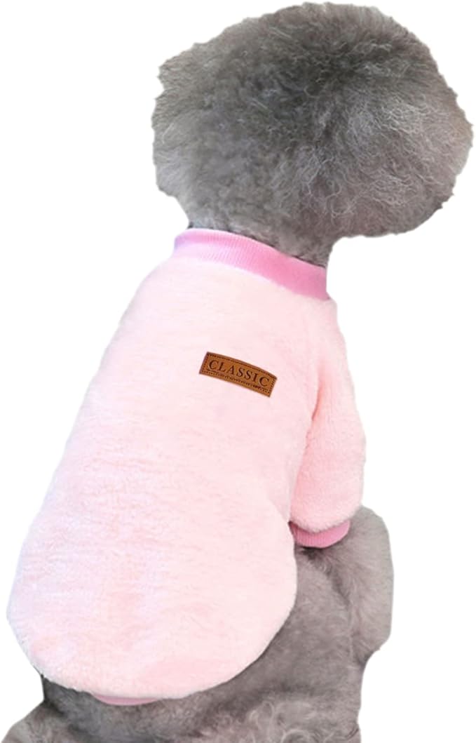 Jecikelon Pet Dog Clothes Dog Sweater Soft Thickening Warm Pup Dogs Shirt Winter Puppy Sweater for Dogs (Z01-Pink, Large)