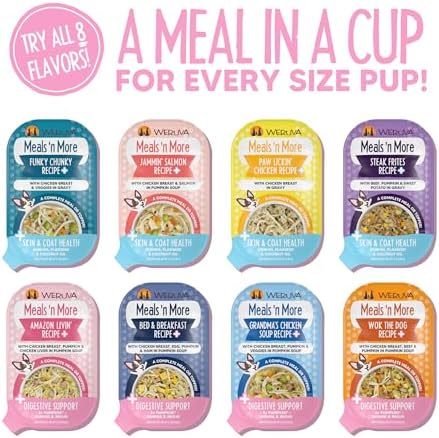 Weruva Meals 'n More Natural Wet Dog Food, Wok The Dog Plus Digestive Support, 3.5oz Cup (Pack of 12)