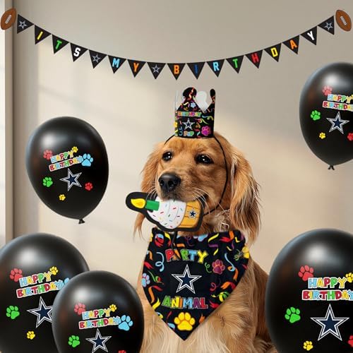 NFL Dallas Cowboys Birthday Party Banner Licensed Football Team Dog & Cat Birthday Decoration, NFL Dog Birthday Party Set and Costume, Football Fan Pet Party Supplies, Team-Themed Pawty Celebration Backdrop for Birthday Photos