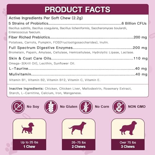 DRFOSTER Probiotics for Dogs, 6 Billion CFU, Pumpkin, 120 Chews