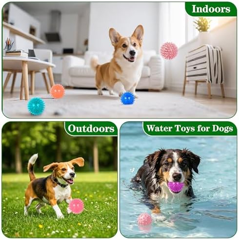 9 Pack Squeaky Dog Balls 2″ Dog Toys Balls for Small Dogs for Teething