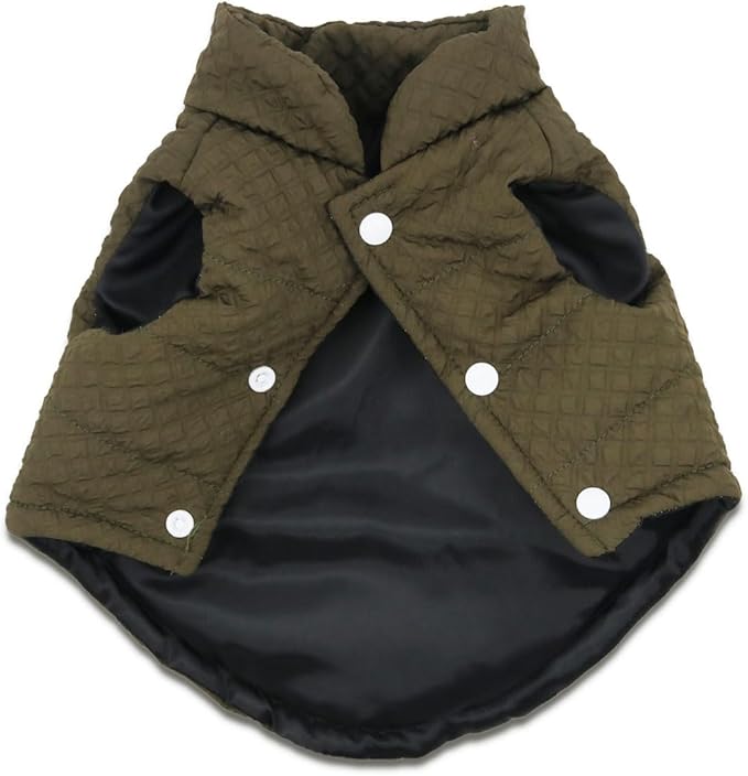 Soft Warm Small Dog Coats Lightweight Pet Dog Winter Jackets for Small Medium Dogs Puppy Cold Weather Coat Pet Clothes, Green, Medium