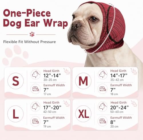 Dog Ear Muffs, No Shake Dog Ear Wrap Quiet Ear Protector Dog Calming Hoodie
