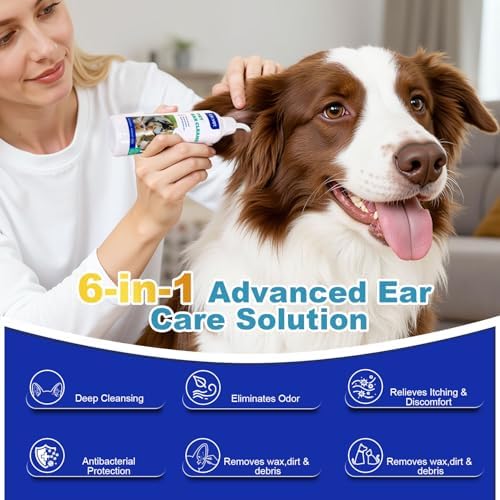 Dr Vet Dog Ear & Skin Care Kit – Ear Cleaner Solution + Hot Spot Spray, Relieve Itching, Odor & Irritation, Complete Grooming Solution for Dogs & Cats