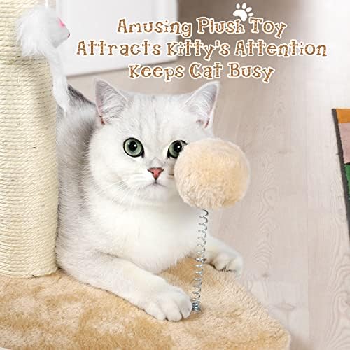ANWA 32" Tall Sisal Cat Scratching Posts Tree for Indoor Cats Adults, Beige
