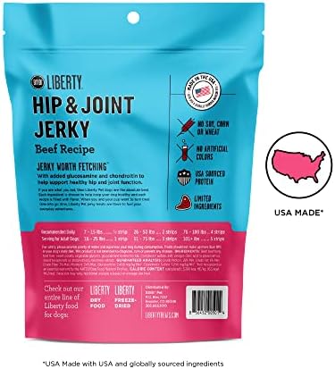BIXBI Buckley Functional Healthy Hip and Joint Dog Jerky Treats, Beef Recipe, 5 Ounce (Pack of 3)