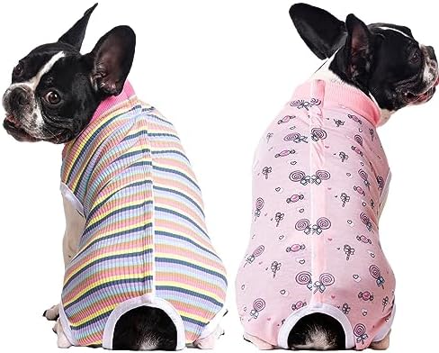2 Packs Pet Dog Recovery Onesie Suit for Dogs Cats After Surgery,Dog Abdominal Wounds Bandages Cone E-Collar Alternative. (Navy, S)