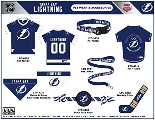 NHL Tampa Bay Lightning Collar for Dogs & Cats, Small. - Adjustable, Cute & Stylish! The Ultimate Hockey Fan Collar!