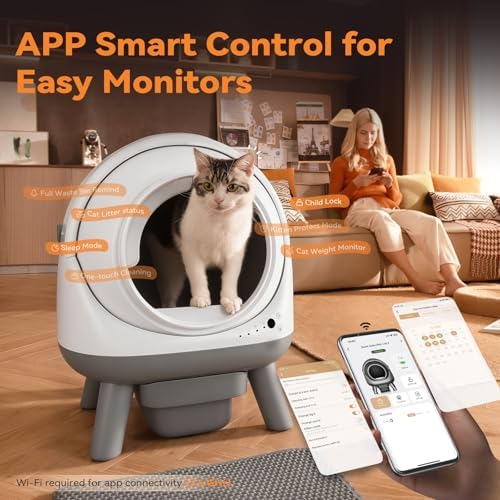 Smart G1 Automatic Self Cleaning Cat Litter Box for Multiple Cats