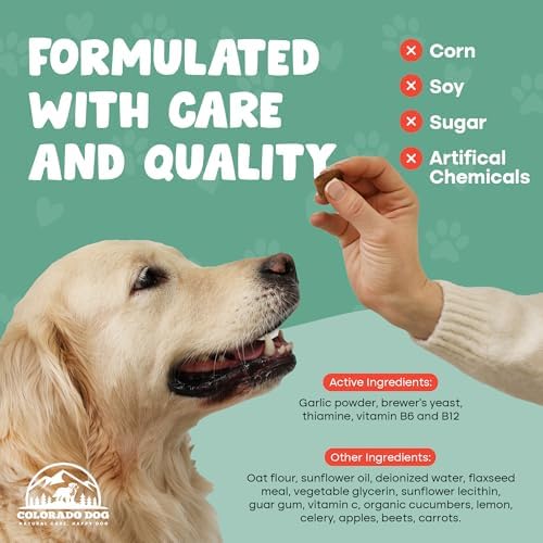 Colorado Dog Flea & Tick Chews for Dogs, 120 Ct | Bacon Flavor, Made in USA