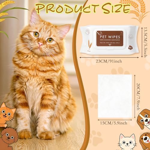 Treela 10 Pack Dog Pet Wipes, 80 Count Paws Body, Soothing Oatmeal Flavor