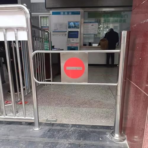 Spring-Loaded Safety Swing Gate, Self-Closing One-Way Pedestrian Door, 20-34 Inch Wide, Ideal for Hallways & Entrances, Secure & Convenient Access Control