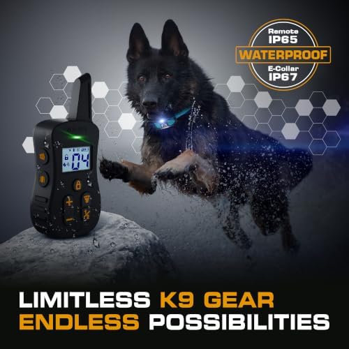 INVIROX Ultra K9 Dog Training Collar with Remote for Large Breeds | Veteran-designed, for Reactive Stubborn or Hard-to-Train Dogs, ¾ Mile Range, Night-Light Mode, Safe Communication