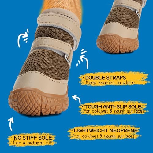 Dog Shoes for Small Dogs, Green, Size 2