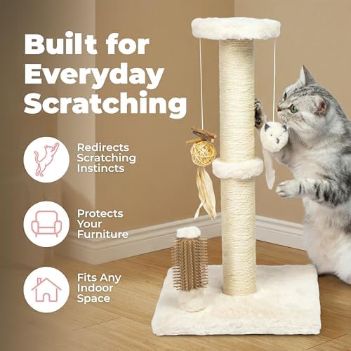 Best Pet Supplies Catify Cat Scratching Post - Beige H: 33"