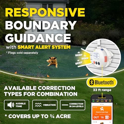 Dogtra SMART Fence Dog Containment System Bundle with Additional Receiver Collar – Wireless Virtual Fence, App-Based Control, No Subscription, Waterproof & Portable