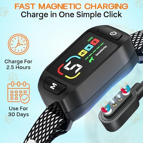Bark Collar for Dogs with Clicker or Whistle – 300% Stronger Vibration, 5 Sensitivity Levels, 4 Training Modes, Fast Magnetic Charging | Waterproof, Adjustable – Train with Love, Not Pain