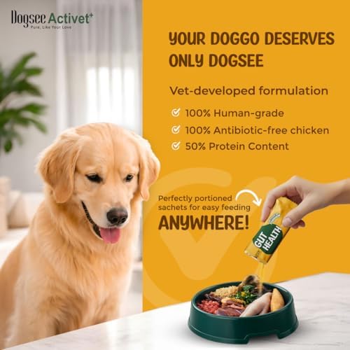 Dogsee Activet+ Freeze Dried Dog Food Topper with Yak Cheese Powder, Dog Supplement for Gut Health, Probiotics for Dogs, Prevents Diarrhea, Indigestion & Reduce Scratching (30 Sachets)