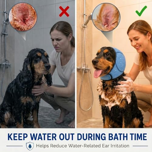 HOFi Dog Ear Covers for Bath: Waterproof Ear Protection to Keep Water Out