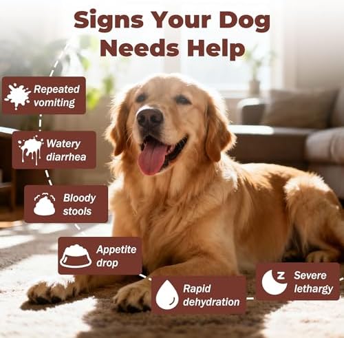 Digestive Rescue for Dogs and Puppies – Helps Maintain Appetite, Gut Function & Stool Consistency – Relief of Diarrhea & Stomach Upset – With Electrolytes, Colostrum IgG, Probiotics – 90 Tablets