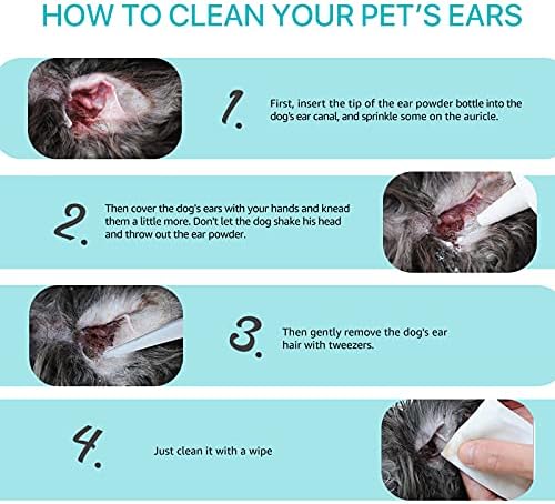 Dog Ear Powder for Hair Removal, Ear Infection Treatment for Dog & Cat, 30g