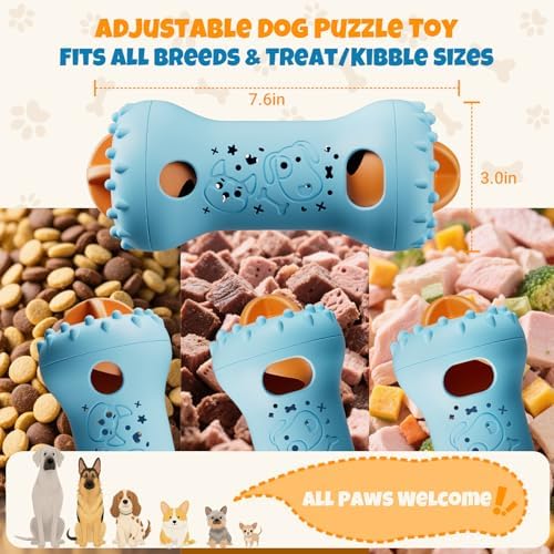 FOXMM Interactive Treat Dispensing Dog Toys – Adjustable Puzzle Toy